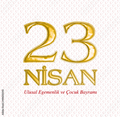 23 April, National Sovereignty and Children’s Day Turkey celebration card. vector illustration.