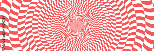 Vector abstract background. Simple  illustration with optical illusion, op art. Long horizontal banner. photo
