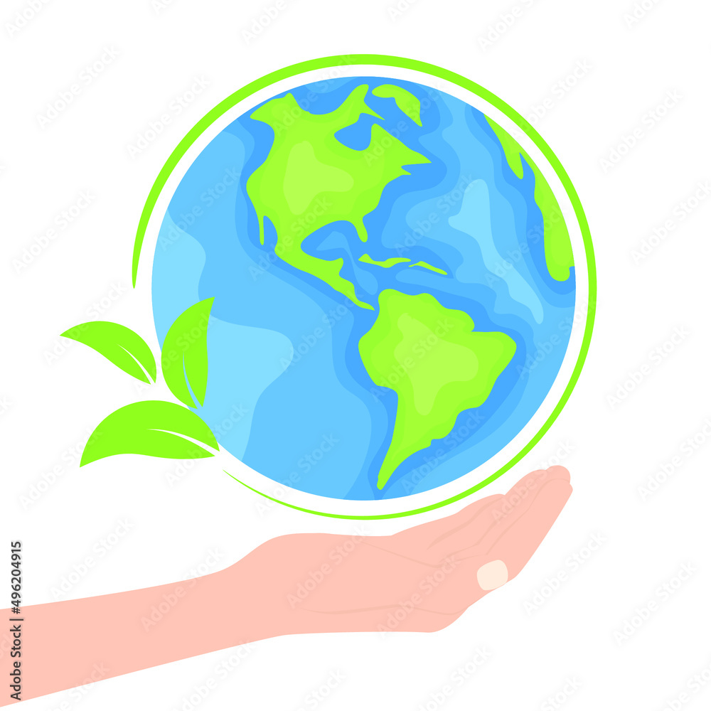 Happy earth day. Earth day concept. Cartoon flat style illustration. Hands holding globe, earth. Happy earth day. Earth day concept. Cartoon flat style illustration. Hands holding globe, earth.