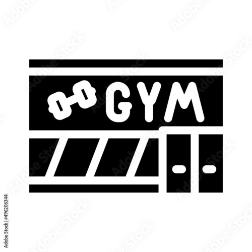 gym building glyph icon vector. gym building sign. isolated contour symbol black illustration