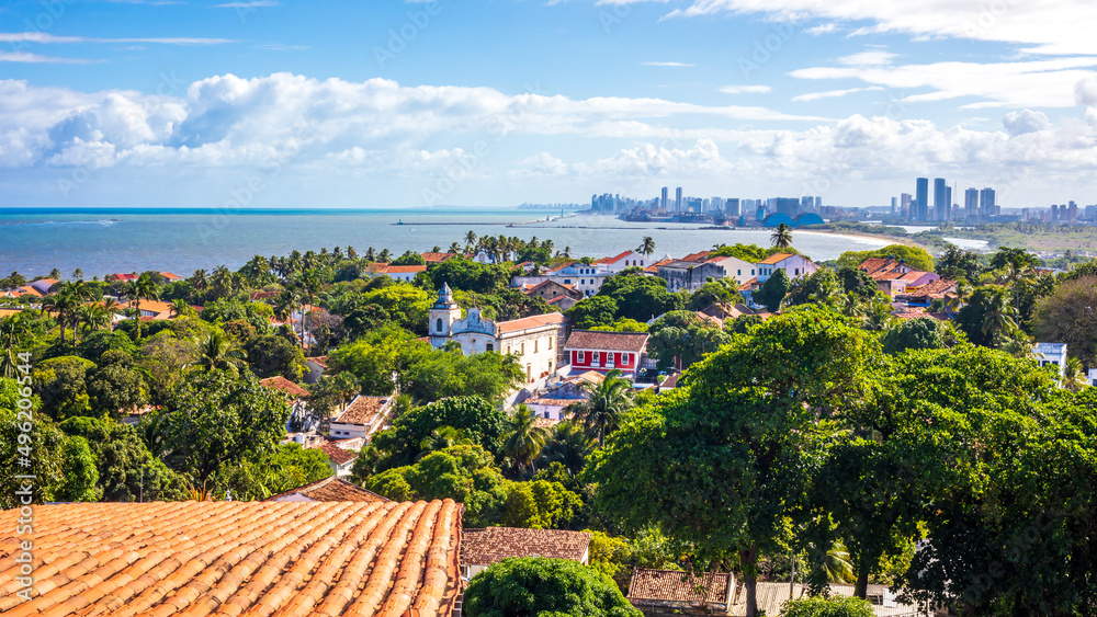 Partial view of Recife from the top of Olinda