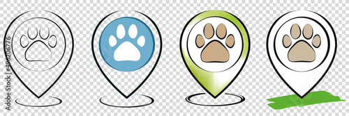 EMPREINTE D'ANIMAL AVEC ÉPINGLE DE LOCALISATION