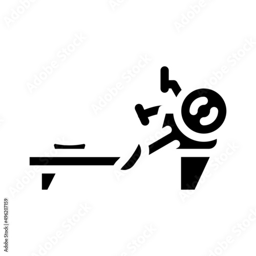 rowing machine glyph icon vector. rowing machine sign. isolated contour symbol black illustration
