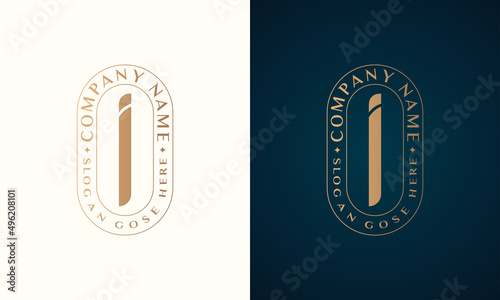 Abstract Premium luxury corporate identity letter I logo design