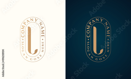 Abstract Premium luxury corporate identity letter L logo design
