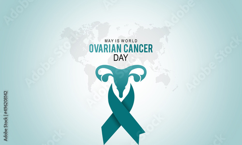 World Ovarian Cancer Day. Health awareness concept for banner, poster, card and background design.