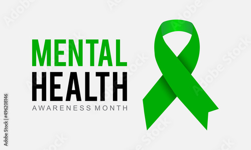 Mental Health Awareness Month. Health awareness concept vector template for banner, poster, card and background design.