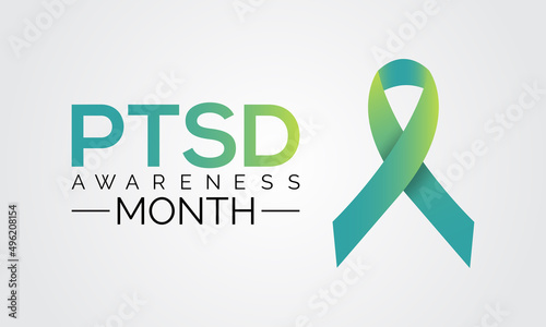 PTSD awareness month. Posttraumatic Stress Disorder health awareness for banner, poster, card and background design.