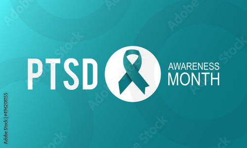 PTSD awareness month. Posttraumatic Stress Disorder health awareness for banner, poster, card and background design.