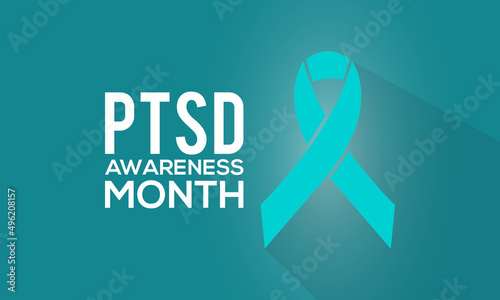 PTSD awareness month. Posttraumatic Stress Disorder health awareness for banner, poster, card and background design.