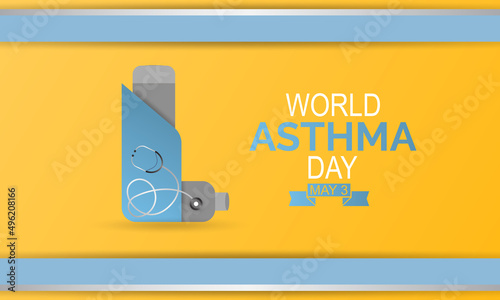 World Asthma Day. Annual health prevention day concept for banner, poster, card and background design.