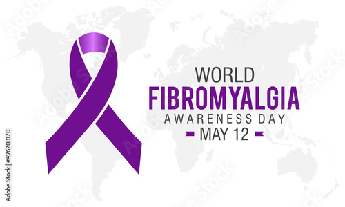 World Fibromyalgia Awareness. May 12 calls attention to fibromyalgia concept for banner, poster, card and background design.