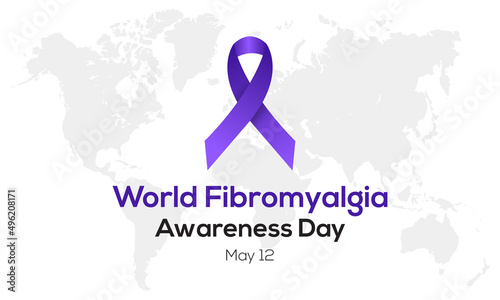 World Fibromyalgia Awareness. May 12 calls attention to fibromyalgia concept for banner, poster, card and background design. photo