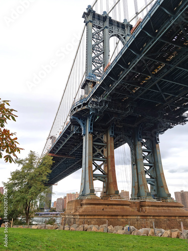 Manhattan bridge against the sky
