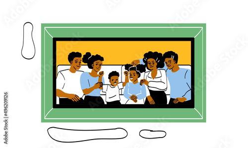 Family photo portrait in frame concept