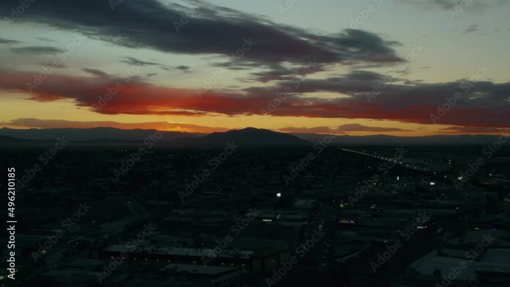 drone shot of sunset in Mexicali baja California drone shot of sunset in Mexicali baja California