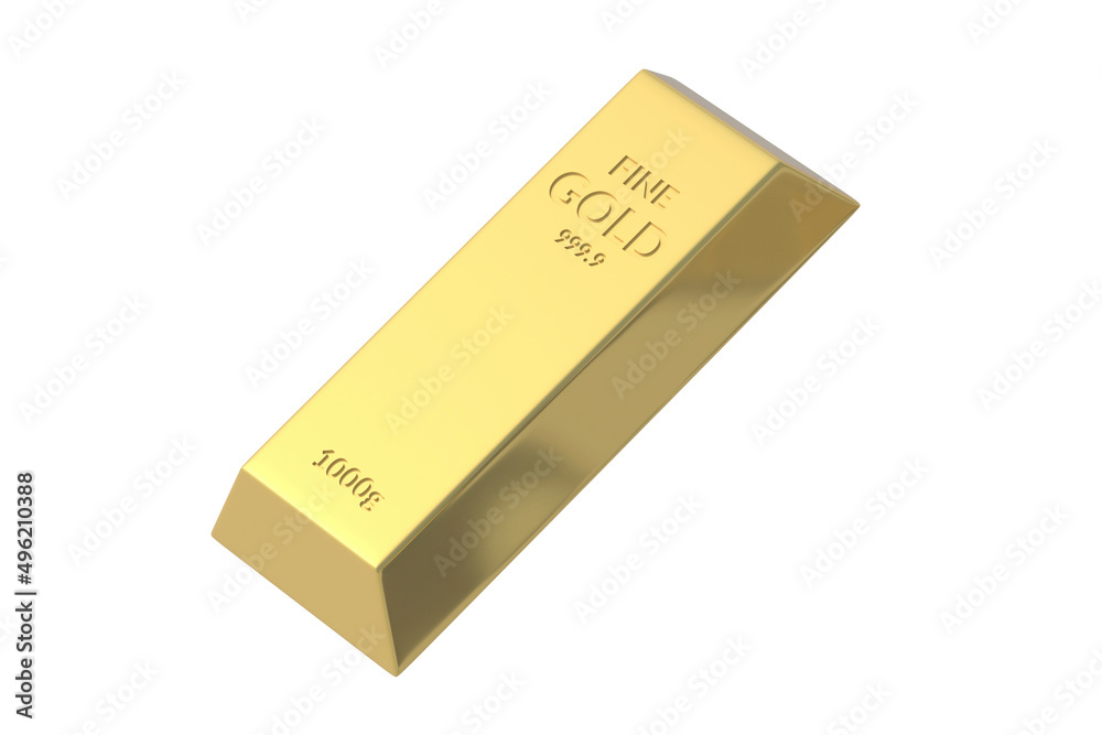 Gold bar isolated on white background. 3d render Gold bar isolated on white background. 3d render