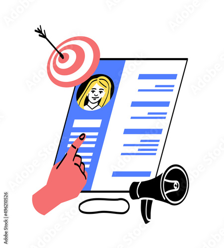 Hand choosing resume concept