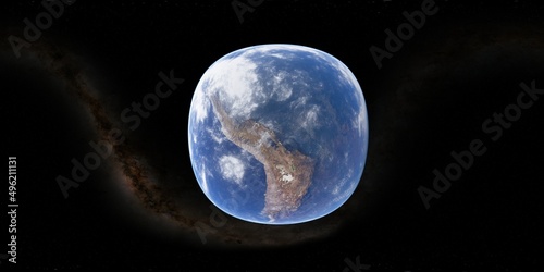 360 degree environment map of an orbital view of the earth in a height of 1000 km above Lake Titicaca.