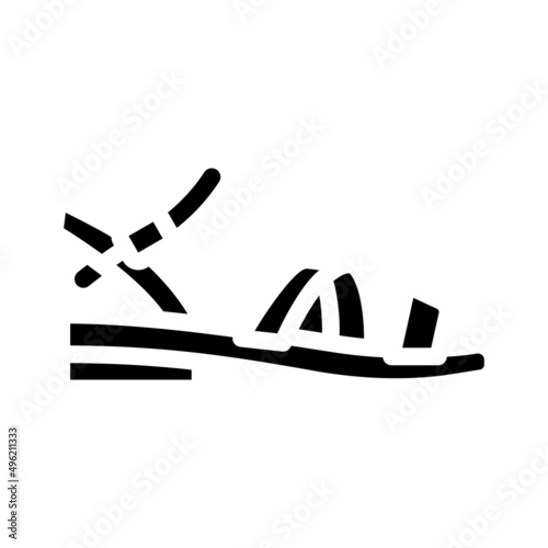 Wallpaper Mural sandals footwear glyph icon vector. sandals footwear sign. isolated contour symbol black illustration Torontodigital.ca