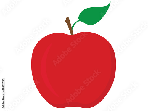red apple isolated on white vector illustration