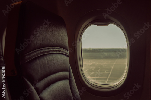 View from inside the plane on the runway © MoreThanProd