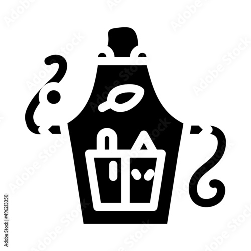 apron clothing glyph icon vector. apron clothing sign. isolated contour symbol black illustration