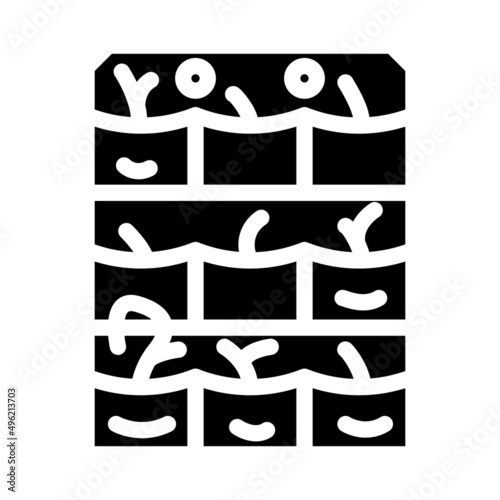 seedling growing bags glyph icon vector. seedling growing bags sign. isolated contour symbol black illustration