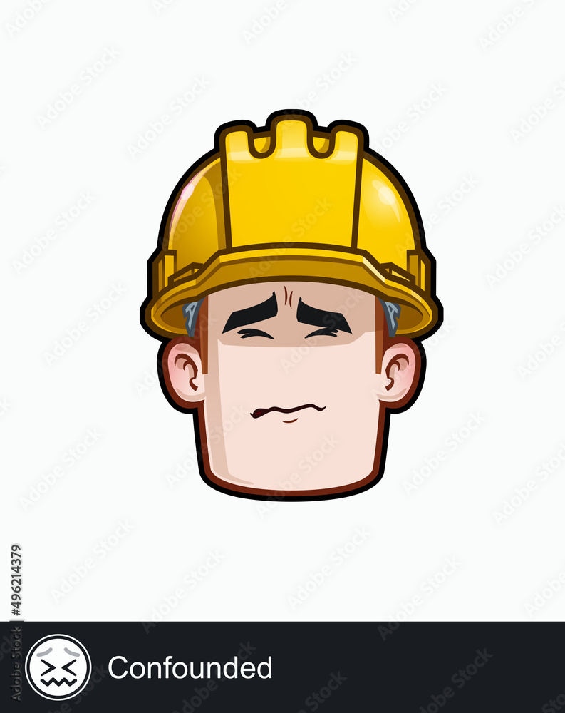Construction Worker - Expressions - Concerned - Confounded Construction Worker - Expressions - Concerned - Confounded