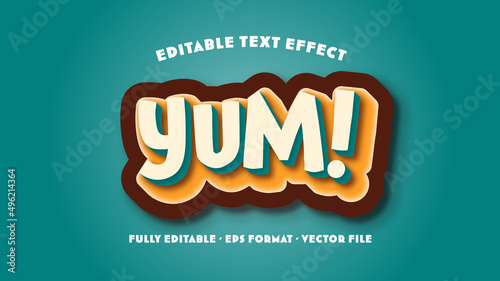 Yum! Editable Text Effect for Delicious or Tasty Food and Drink