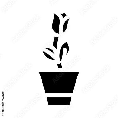 loekaryd potted flower glyph icon vector. loekaryd potted flower sign. isolated contour symbol black illustration