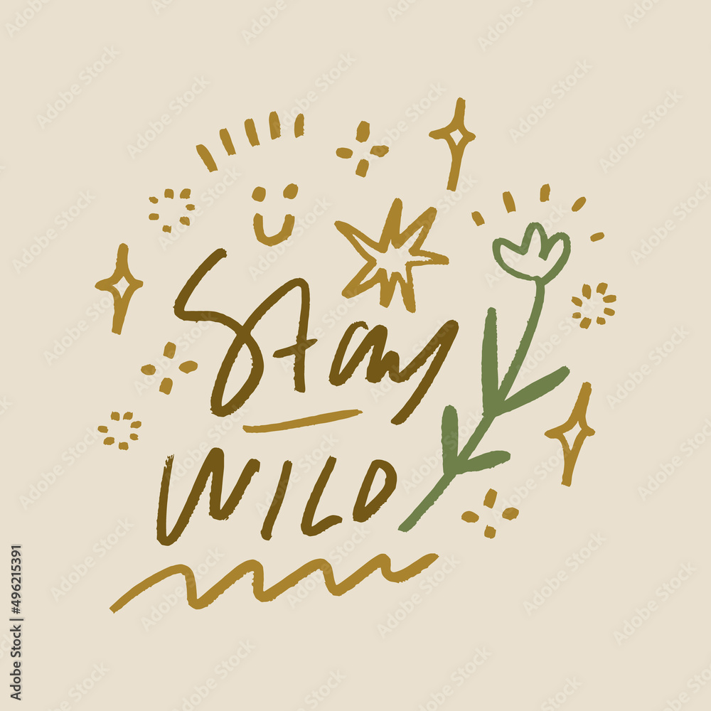 Obraz premium Boho groovy hippie vintage style inspirational lettering text quote