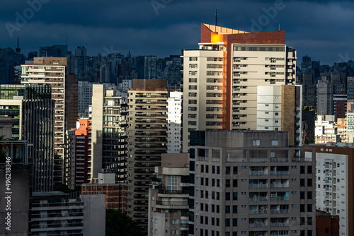 Buildings and windows. Background buildings. Sao Paulo city, Brazil. © Ranimiro
