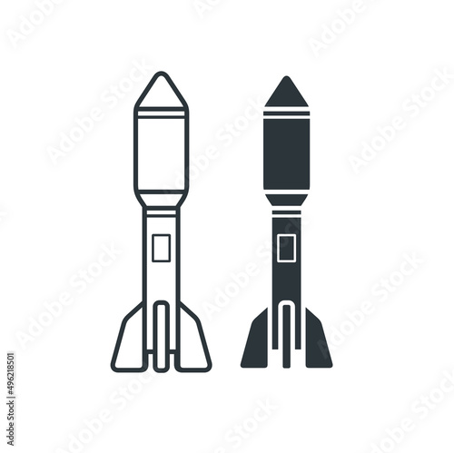 illustration of missile, weapons of war, vector art.