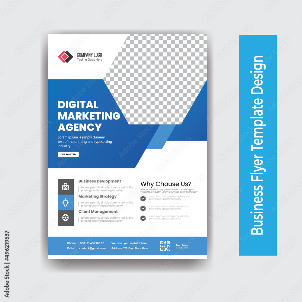 Digital marketing agency flyer template design and business marketing flyer template