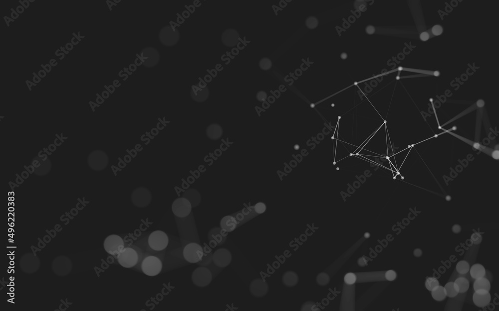 Abstract background. Molecules technology with polygonal shapes, connecting dots and lines. Connection structure. Big data visualization. Abstract background. Molecules technology with polygonal shapes, connecting dots and lines. Connection structure. Big data visualization.