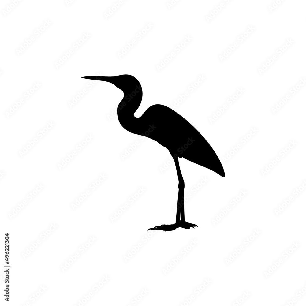The Best Stork silhouette image on White Background. Simple and good design for website and app design, especially as a crane icon on apps and websites.