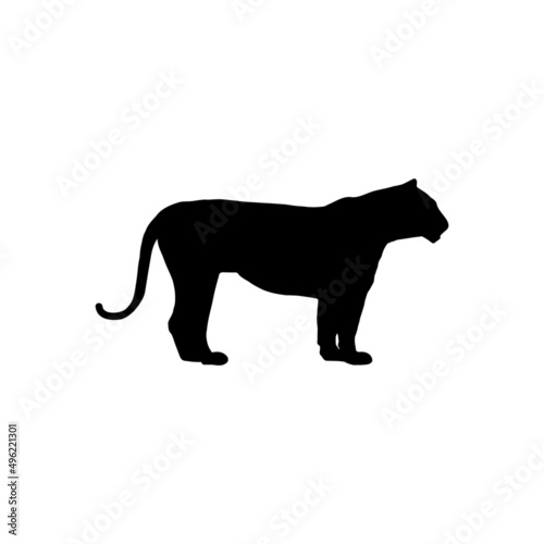 The Best tiger silhouette image on white background. It is suitable as a website and application icon that describes wild animals  especially tigers.