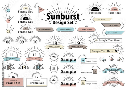 Sunburst Design Set シンプル見出しフレームセット photo