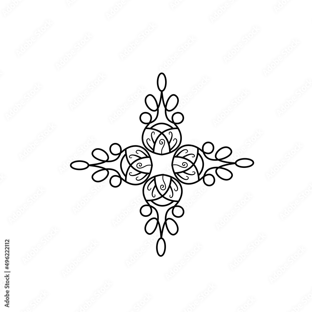 Circular pattern in form of mandala for Henna, Mehndi, tattoo, decoration. Decorative ornament in ethnic oriental style. Coloring book page.abstract line decoration ornament