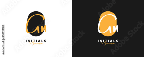 Initial G and N Logo Design in Elegant and Minimalist Handwriting Style. GN Signature Logo or Symbol for Wedding, Fashion, Jewelry, Boutique, and Business Identity