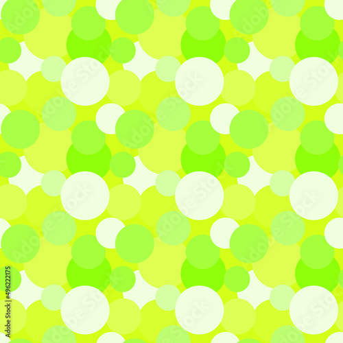 Abstract seamless pattern with green circles. Geometric vector illustration.