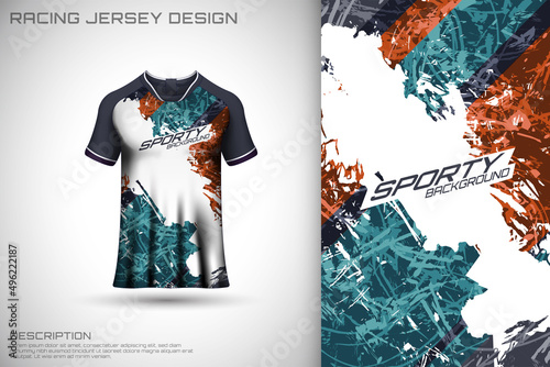 Front racing shirt design. Sports design for racing, cycling, jersey game vector.