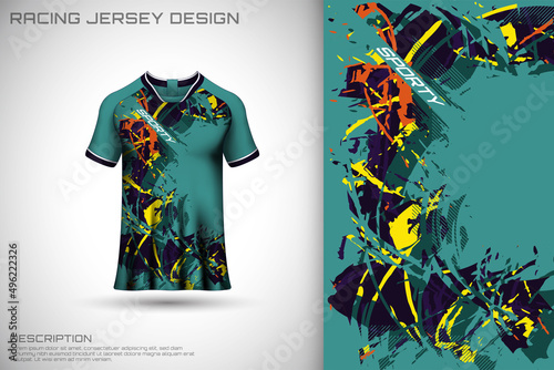 Front racing shirt design. Sports design for racing, cycling, jersey game vector.