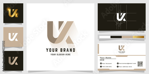 Letter UK or VK monogram logo
