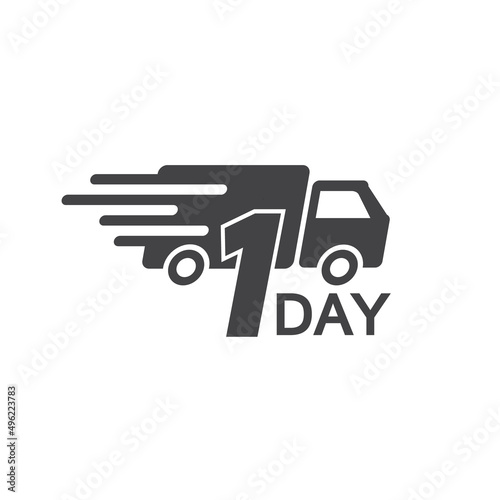 vector illustration of fast delivery service icon, fast delivery 1 day arrived.