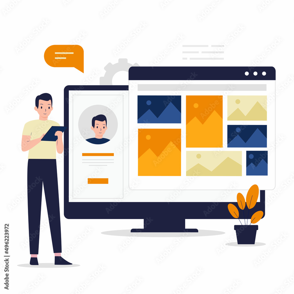 Portfolio illustration design concept. Illustration for websites, landing pages, mobile applications, posters and banners