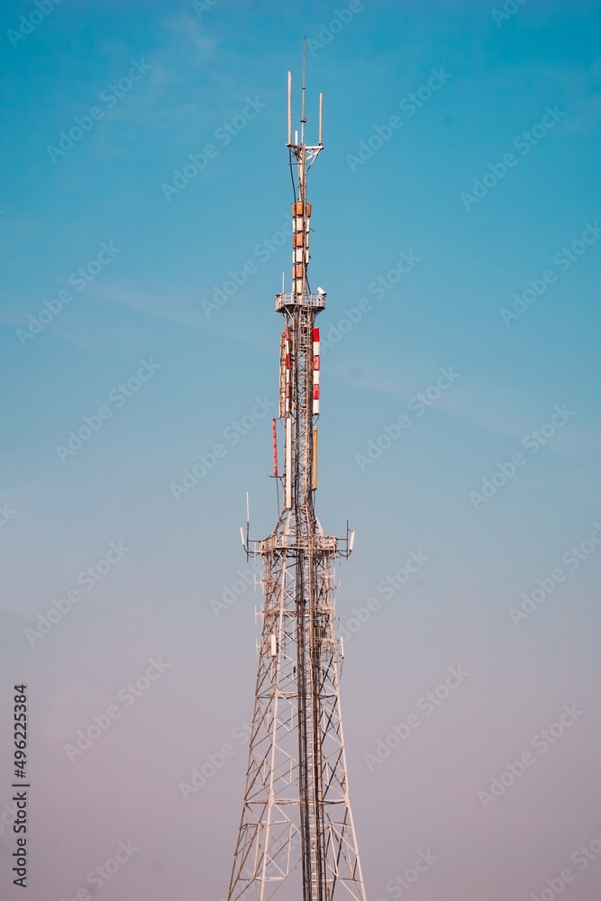 telecommunication tower with antennas telecommunication tower with antennas