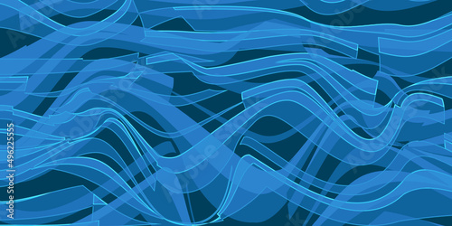 Chaotic wavy blue stripes