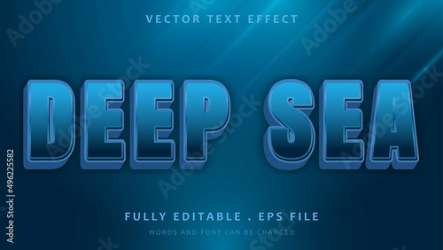 3d Gradient Dark Blue Deep Sea Fully Editable Text Effect Design